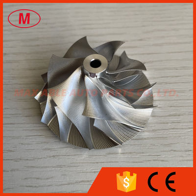 TD03 39.98/52.00mm 7+7 blades Point Milling_Snake Curve,Twisted Blade design, Performance turbo Billet compressor wheel