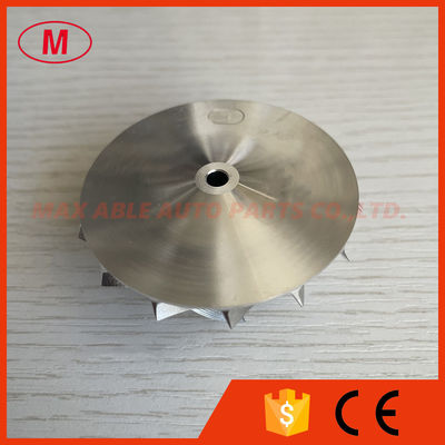 TD03 39.98/52.00mm 7+7 blades Point Milling_Snake Curve,Twisted Blade design, Performance turbo Billet compressor wheel