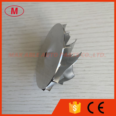 TD03 39.98/52.00mm 7+7 blades Point Milling_Snake Curve,Twisted Blade design, Performance turbo Billet compressor wheel
