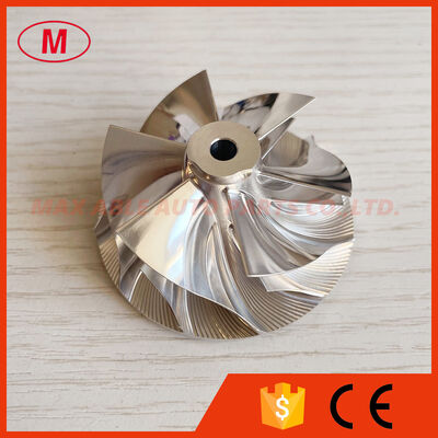 TD04L6,18900-5BF-A01 Forward 49.25/58.00mm 6+6 Blades Billet Compressor Wheel for 18900-5BF-A010-M3, 189005BFA010M3, 18900-5BF-A01, 189005BFA01 2017- Honda Civic Type R (FK8) with KA 6MT Engine