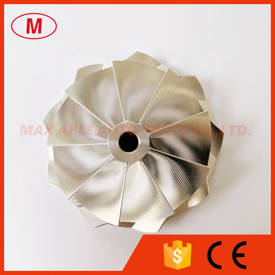 G25-660 reverse 54.28/67.40mm 9+0 Blades point milling turbo aluminum 2618/billet compressor wheel Superback:1.53mm