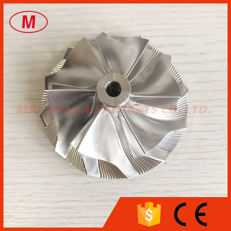 PTE58 58.00/76.20mm 6+6 blades point milling turbocharger milling/aluminum 2618/billet compressor wheel for PTE5858CEA