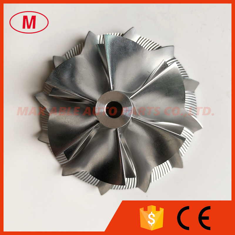 K04 reverse 43.30/56.08mm 6+6 blades high performance turbocharger billet/milling/aluminum 2618 compressor wheel