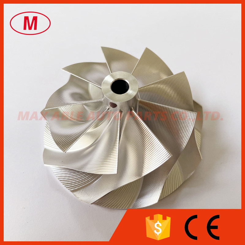 G25-660 reverse 54.28/67.40mm 9+0 Blades point milling turbo aluminum 2618/billet compressor wheel Superback:1.53mm